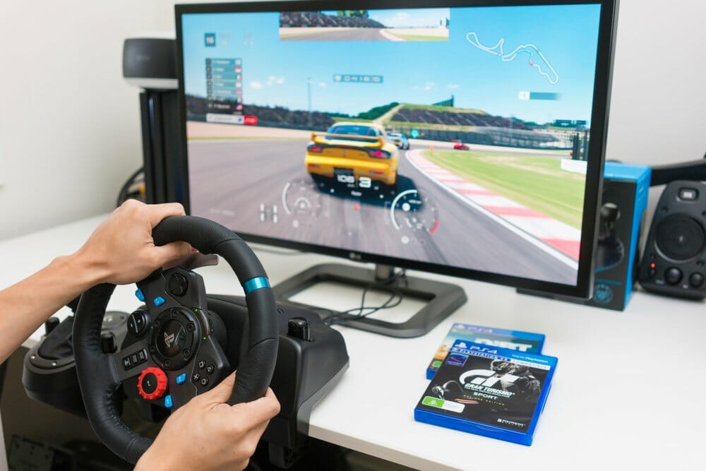 Home racing simulator rig with Logitech G29/G920