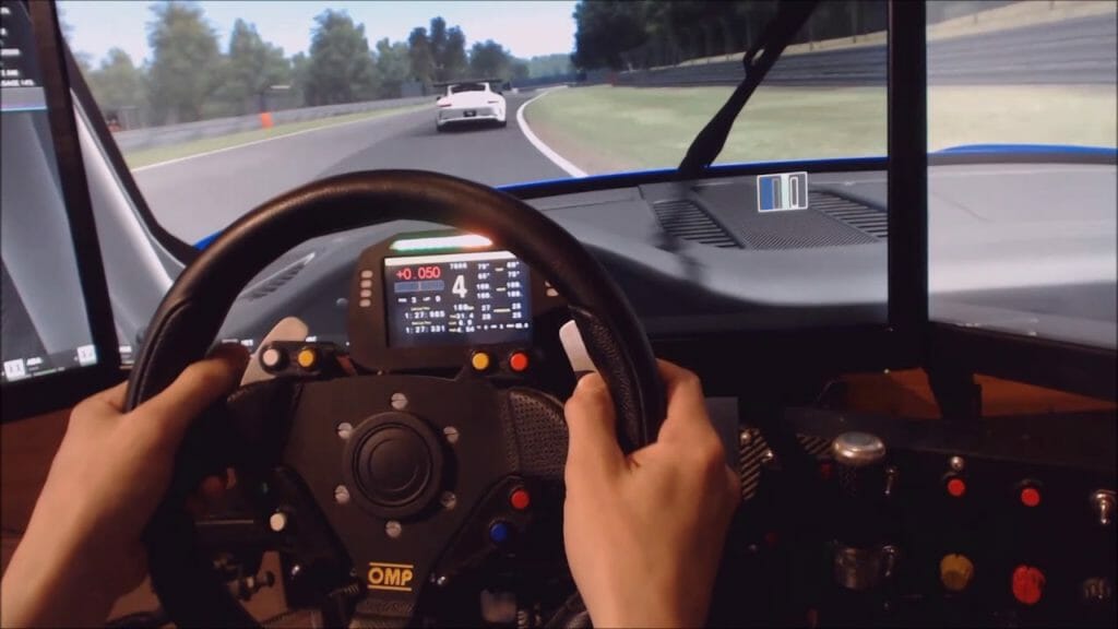 Sim racing steering wheel positions
